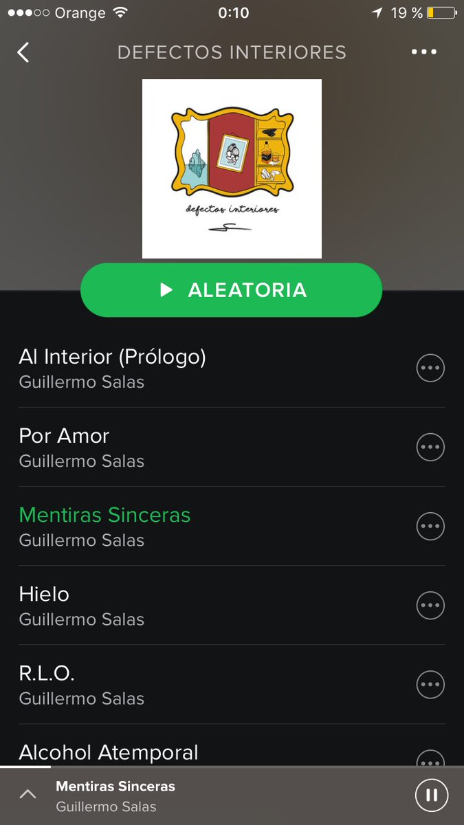 Guille_SalasM's tweet photo. Buenas noches desde @Spotify 😎 #DefectosInteriores #ReleaseDate https://t.co/sgp1qAUmaf