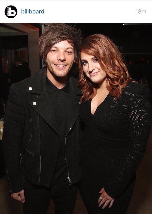 Zayonce1D's tweet photo. Billboard has uploaded this picture of Louis with Meghan Trainor in the after party of the Grammy's. https://t.co/UB439HyOEU