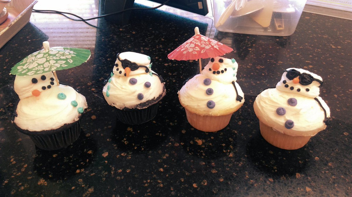 Cupcake_Island's tweet photo. We made melted snowman cupcakes in celebration of our beautiful weather! https://t.co/LoQJ5wEDuF