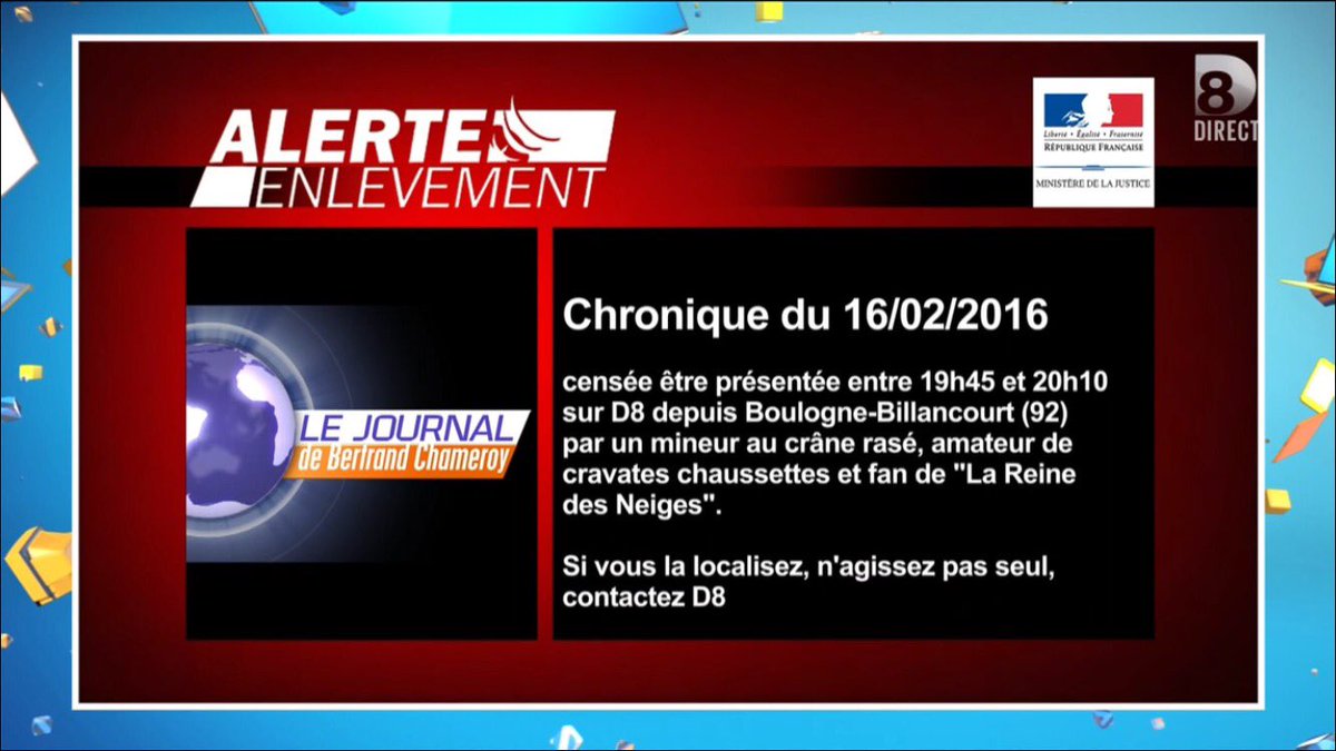 #AlerteEnlevement pour la chronique de @bchameroy hier ! #LJBC #TPMP