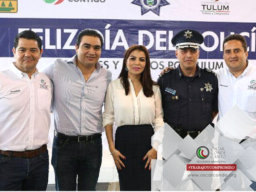 OscarCondeCanto's tweet photo. En compañía de @DavidBalam, @LG_Sanchez, @Armando_Angulo y regidores , en el convivio para los policías de #Tulum https://t.co/zzwaeizqas