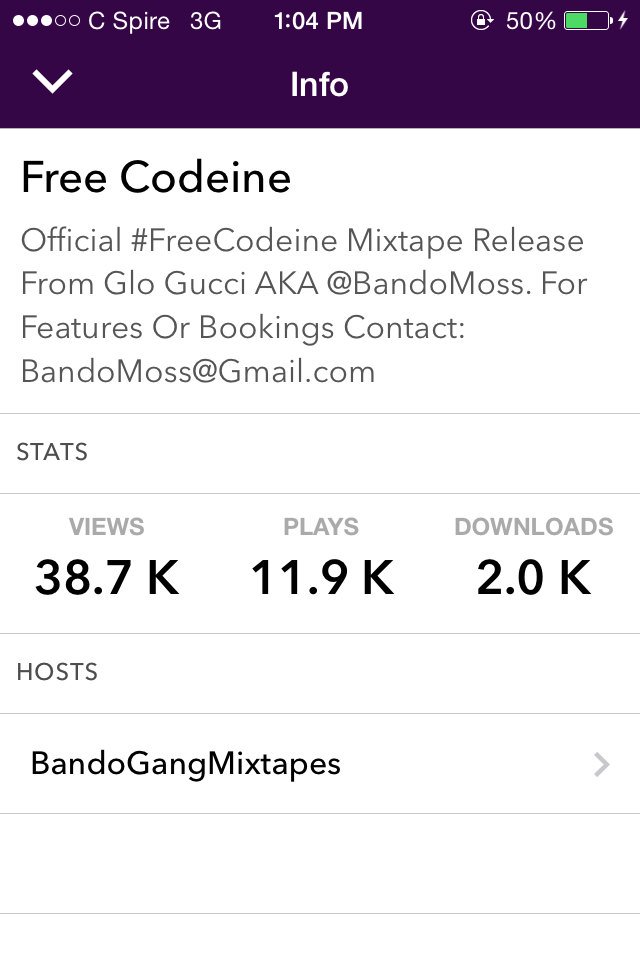BandoMoss's tweet image. #FreeCodeine Hit 2k Downloads Go Check It Out 💯💯 Glo Up ☀️