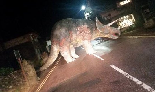 JokingHazard's tweet photo. 'Drink was probably involved' #jokinghazard #traffichazard #moderntriceratops https://t.co/Cq2go5lrIN https://t.co/5BczSgxcA1