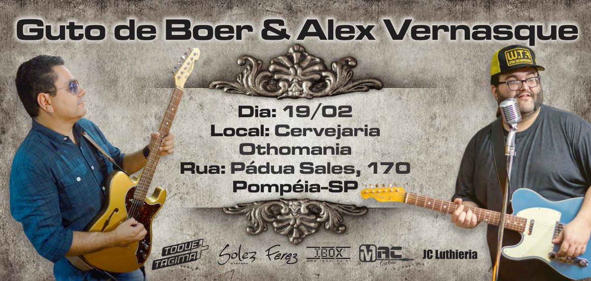 MacCabosOficial's tweet photo. Nesta sexta-feira tem o nosso endorsee Guto de Boer e Alex Vernasque na Cervejaria Othomania, em Pompéia - São Paulo https://t.co/qKaSyEqvjM