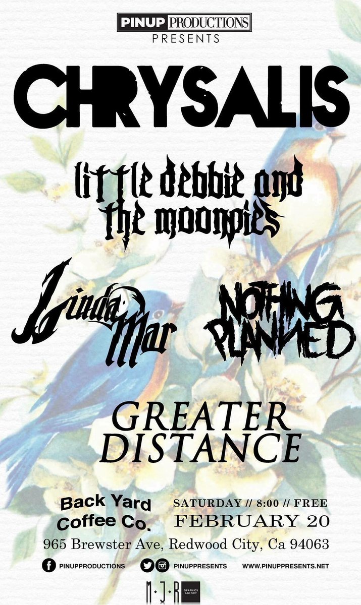 PinUpPresents's tweet photo. SATURDAY NIGHT *FREE SHOW* w/ @ChrysalisBand @NPlannedBand @LindaMarBand @greatdist925 in Redwood City! 8:00 PM! RT! https://t.co/KR5tLJG916
