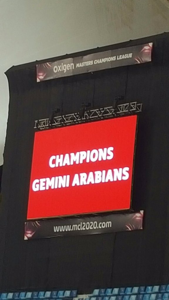 First champions of <a href="/MCL2020UAE/">MCL 2020</a> ... <a href="/ArabiansMCL/">Gemini Arabians</a> can never be taken away from us