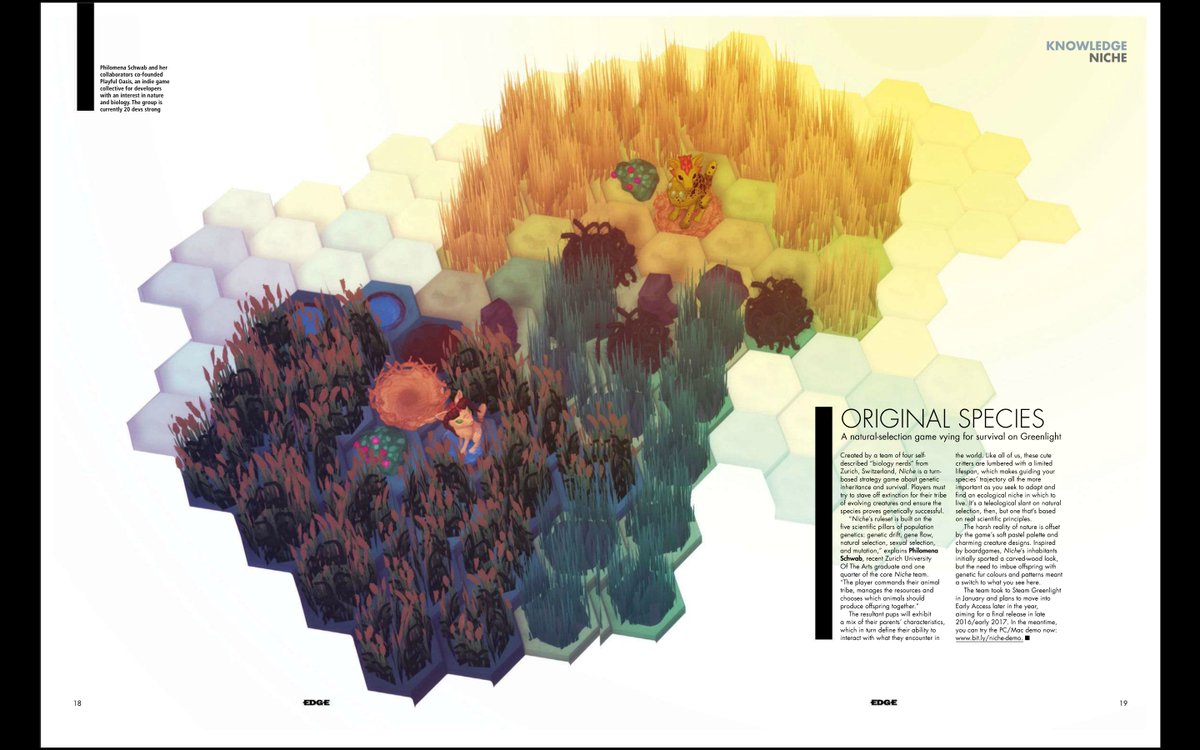 NicheGame's tweet photo. A huge thanks to @edgeonline for the awesome featuring of Niche in their latest issue <3
#indiedevhour #indiedev https://t.co/iyR5VtH4Ao