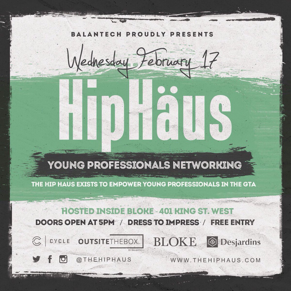 thehiphaus's tweet photo. A couple hours left until the doors open at Bloke Toronto! Let's network! #torontoevents https://t.co/eRkaBFUWhj