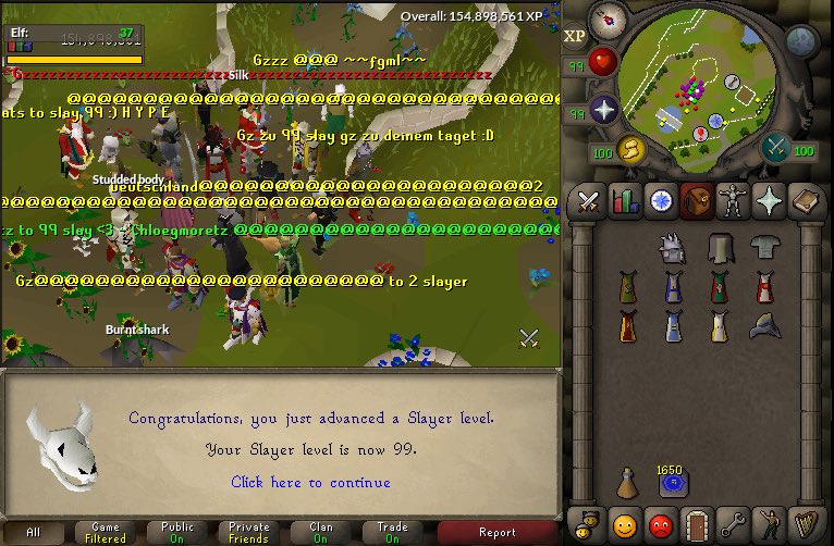 GhraziRapier's tweet photo. My biggest goal in #OSRS finally accomplished 😌🤗 It was a grind but the cape is so worth it 🔥 #OSRS #99slayer #Ger07 https://t.co/JvNUAQnECQ