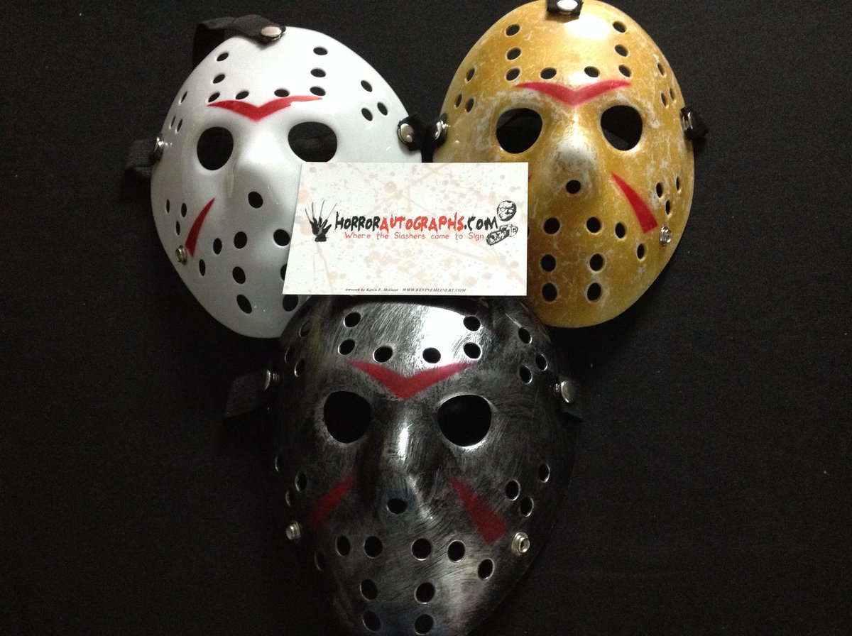 ScreamVention's tweet photo. Along with many signed autographs you can purchase masks from @horrorautograph Just come and find @FIRSTJASON booth! https://t.co/Iulw8omF5S