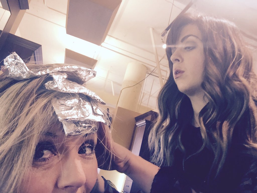 LisaDenver7's tweet photo. And so begins the process of going blonder!! #Henry'sSalon #MackenzieRocks!!! @DenverChannel https://t.co/R7OAAjEtPj