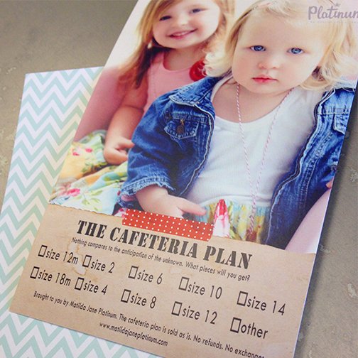 Cafeteria Plan is back! Stop by the blog to see what the Platinum team has in store. Matildajaneblog.com