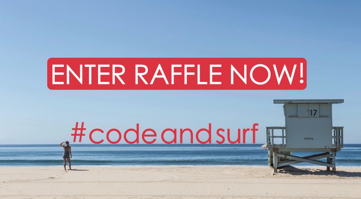 CodingDojoDotCo's tweet image. Enter the Raffle to win a free seat at our #CODEANDSURF retreat! $2500 value! bit.ly/245mdh8