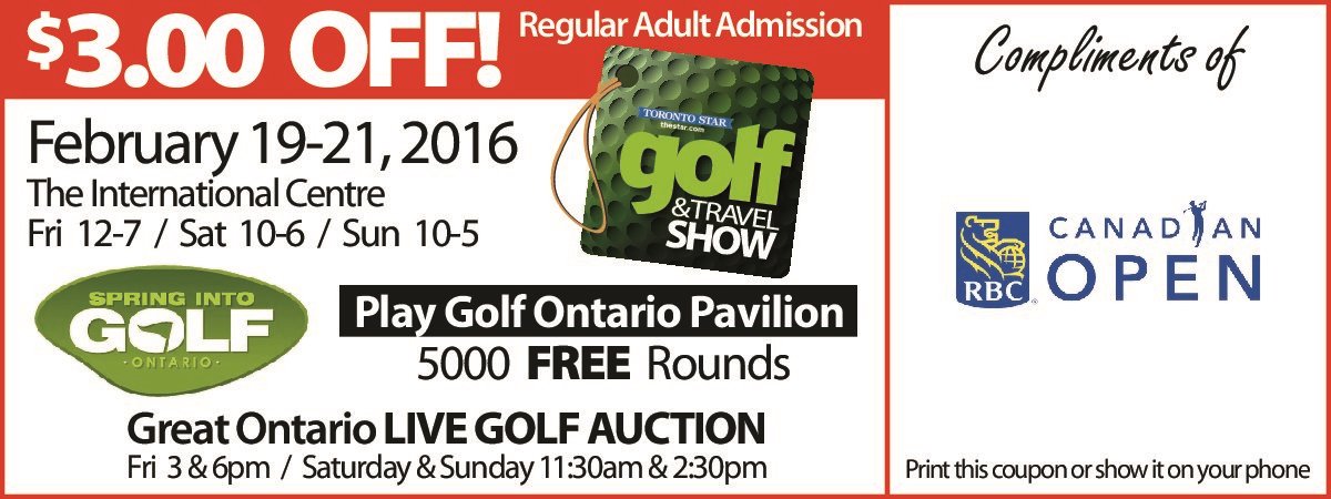 RBCCanadianOpen's tweet photo. We'll be at the @TorontoGolfShow Feb 19-21. Use this coupon for $3 off admission #TOGolfShow https://t.co/utgF8mQxCi