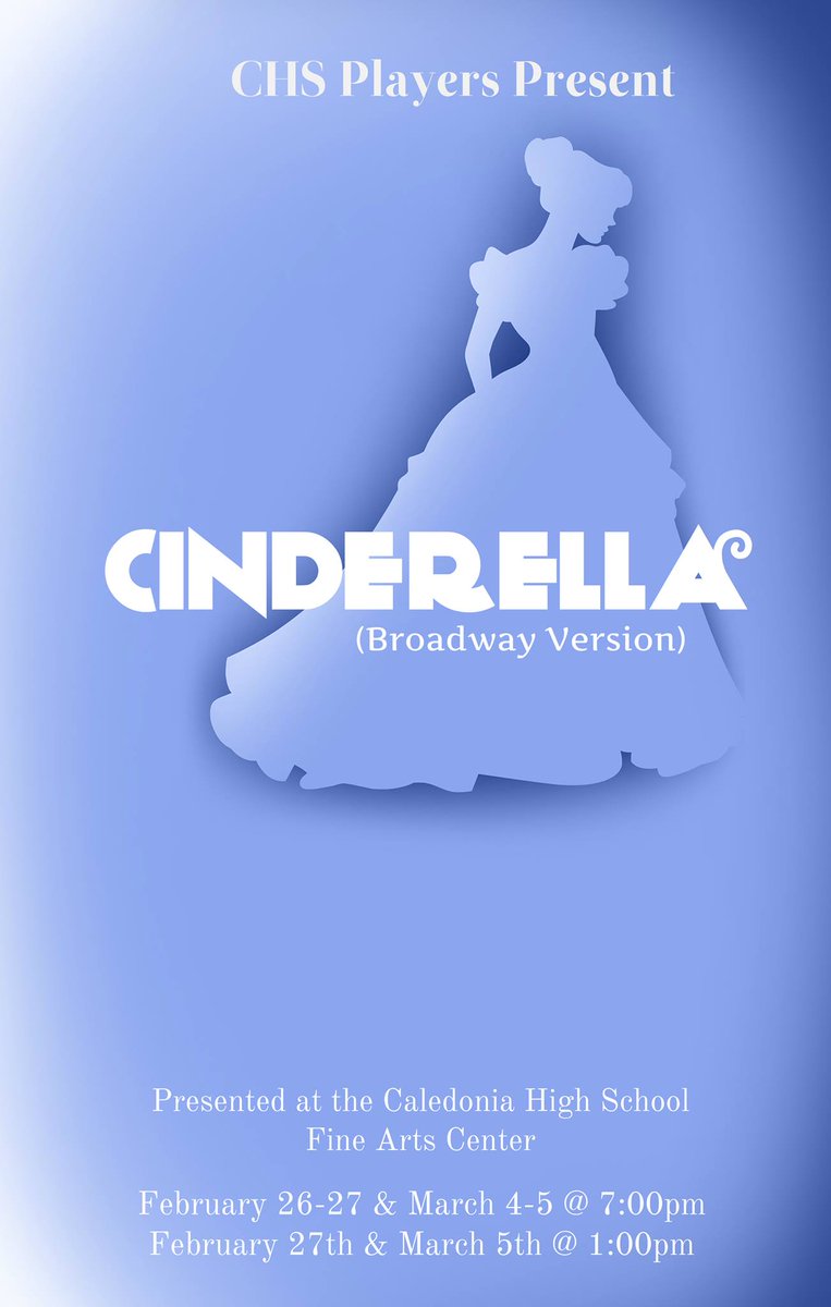 CalHSPlayers's tweet photo. Tickets now on sale for Cinderella. 6 shows starting next week Friday. 2/26-27 &amp; 3/4-5. https://t.co/0xVXRFvftZ https://t.co/9NARL17kOJ