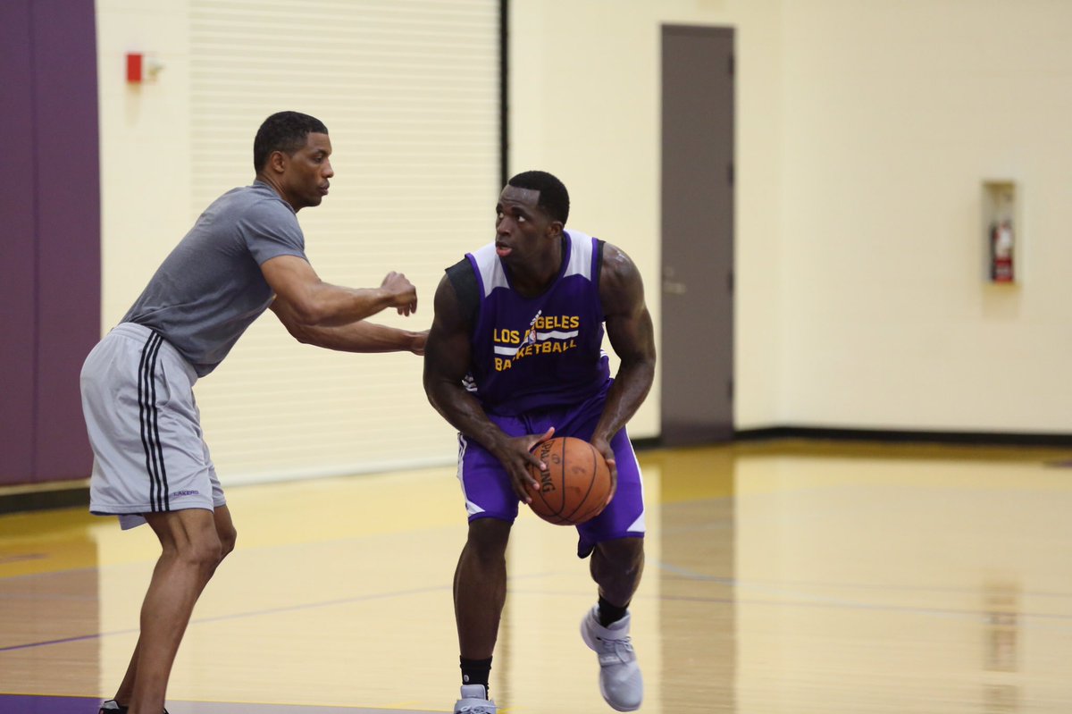 Lakers's tweet photo. Back to work after the All-Star break https://t.co/k8Cew9GX6P