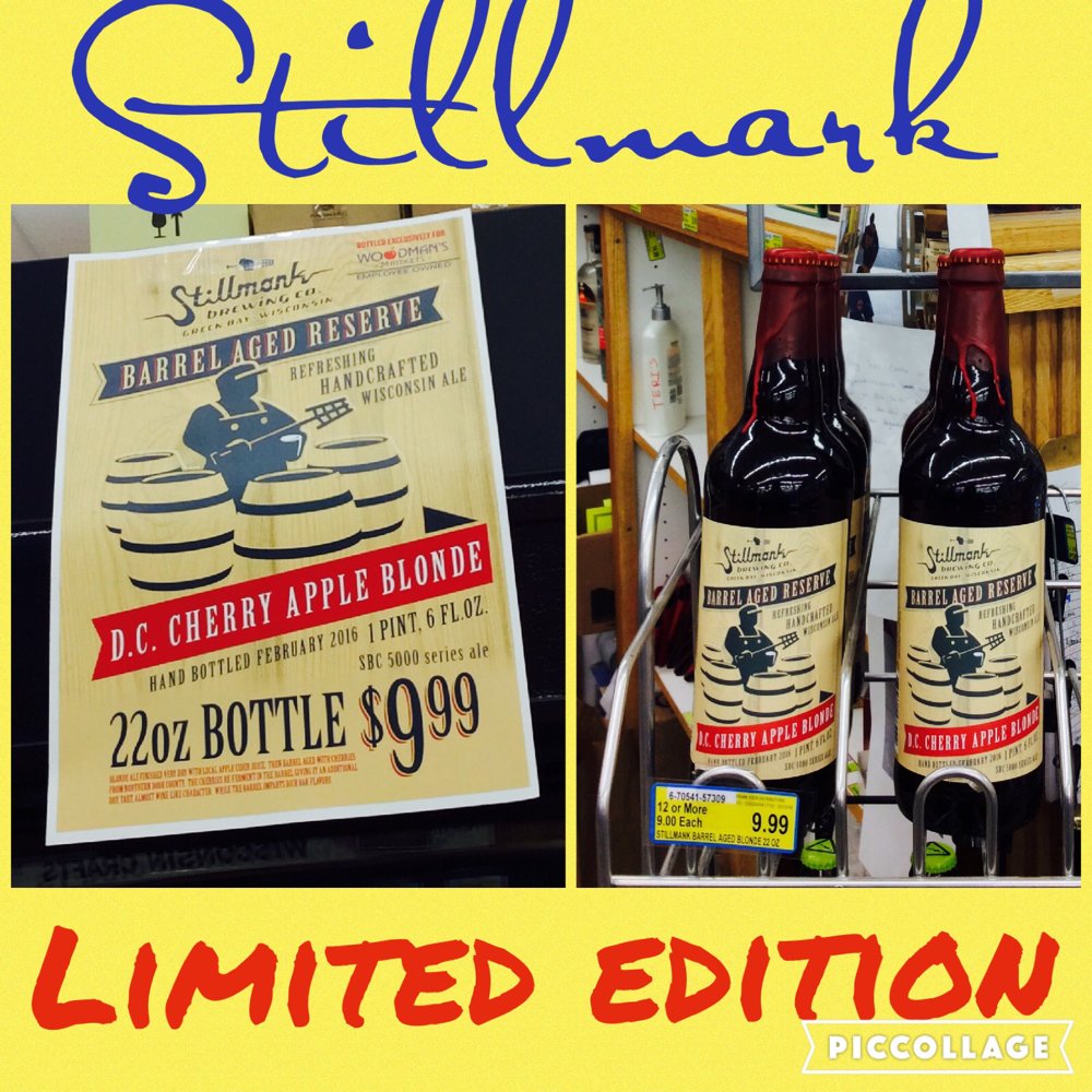 WoodmansFood31's tweet photo. Now selling Stillmark's limited edition D.C.Cherry Apple Blonde, bottled exclusively for Woodman's! #stillmark https://t.co/aOyyamkuJr