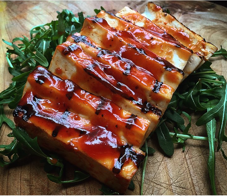 debuting tonight on the grill menu for #jazzwednesday: house smoked bbq tofu 🔥🔥🔥 #vegan