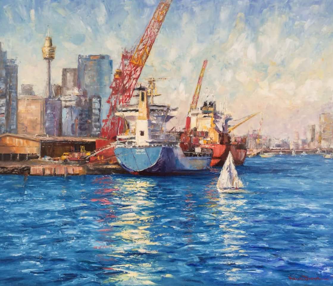 Neale Joseph 'City Blue' #Sydney
oil on canvas ~ 140 x 110 cm
#Art #Artist #SydneyHarbour #OilOnCanvas #Neale Joseph