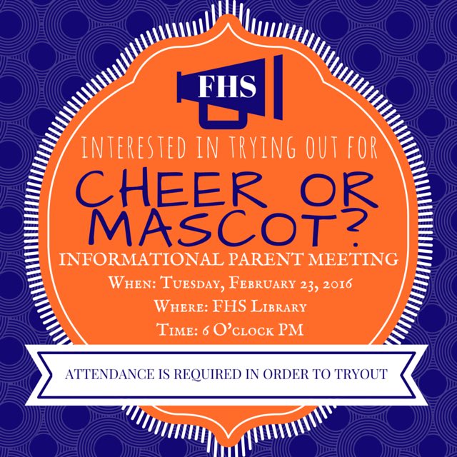 Student and parent must attend in order to tryout! 📢