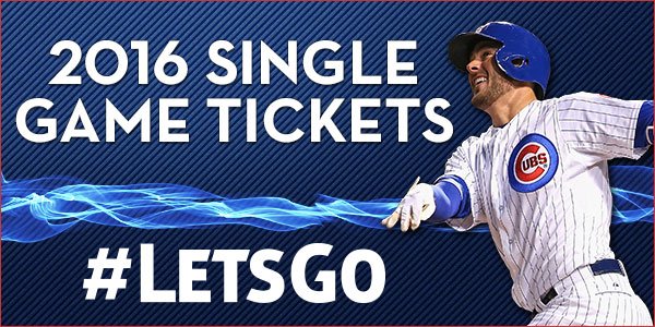 Cubs's tweet photo. Single game #Cubs tickets go on sale Feb. 26. You’re going to want to buy early this year! https://t.co/V7kTLGapRG https://t.co/2m8UjeczDQ