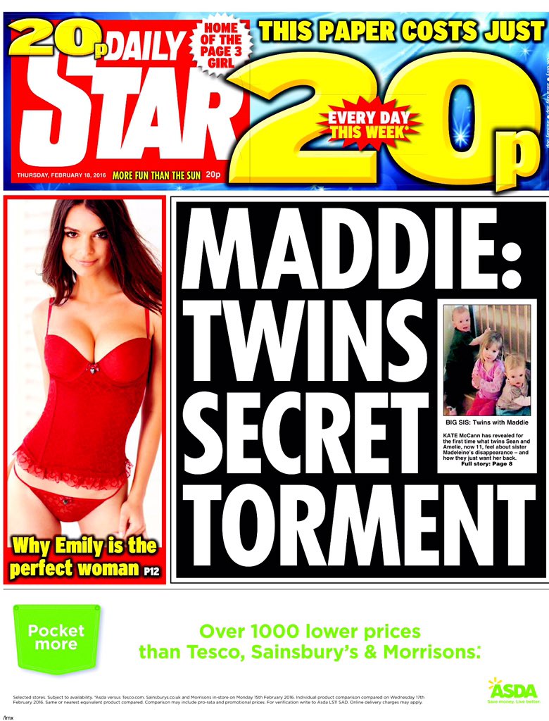 Daily Star:  Maddie - Twins' secret torment CbcubqmWcAEcbuI