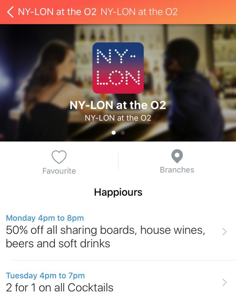 NYLONatTheO2's tweet photo. Find us on the #Happiour app for #exclusive offers on our drinks. #LondonBars #CanaryWharf #London #EastLondon https://t.co/QcDyBwDAVw