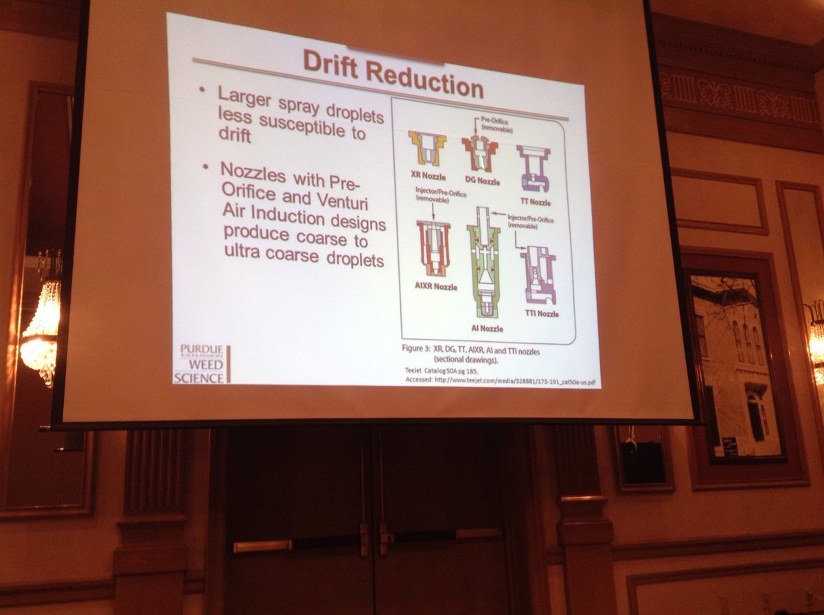 Awesome demonstration on how spray nozzles and pressure impact droplet size #PURDUEWIA2016