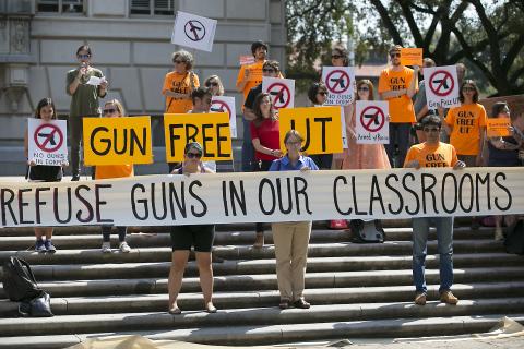 NBCNews's tweet photo. University of Texas at Austin to allow concealed guns in classrooms https://t.co/O1y3ODxPY4 https://t.co/j70Mh3JvVi