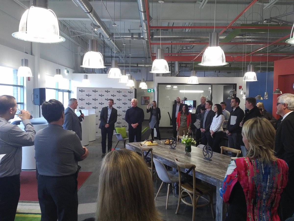 RegusCanada's tweet photo. We're delighted to welcome and hear Mayor @DaveJaworsky speak at the Regus Waterloo Grand Opening. #RegusEvents https://t.co/Tb2iE5SCAM