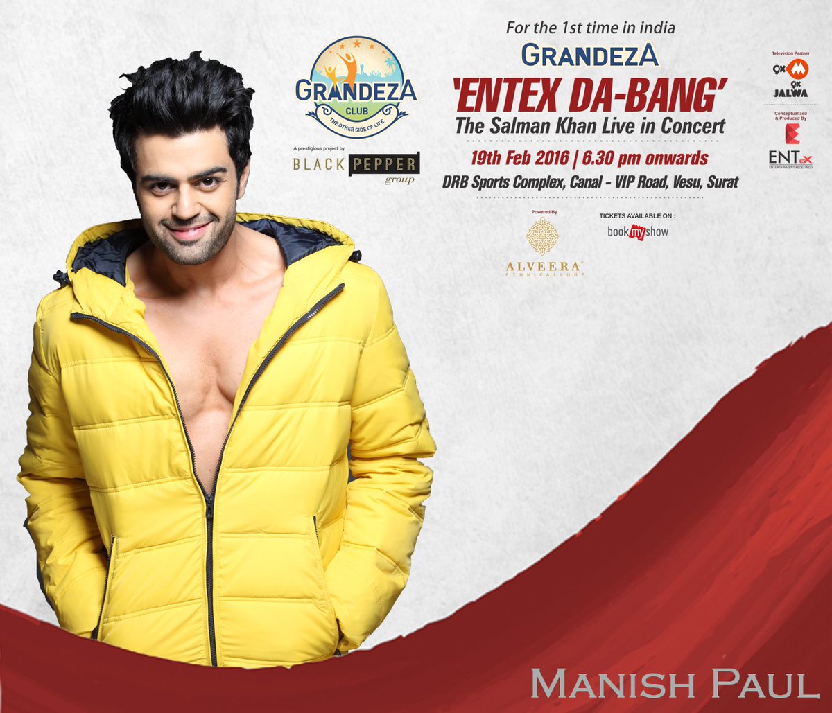 DabangLive's tweet photo. India's favorite host @ManishPaul03 will take over #Surat in 24 hrs with @BeingSalmanKhan: https://t.co/jSNn8EfyFz https://t.co/yjONln2x3Q