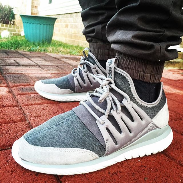Adidas tubular radial grey on feet discount
