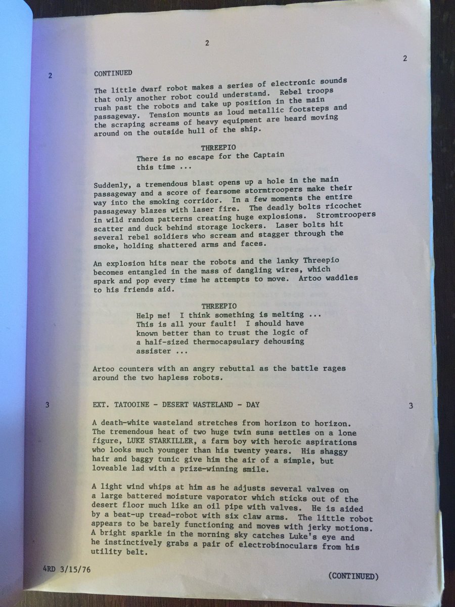 Chewbacca Tweets the Original Star Wars Script