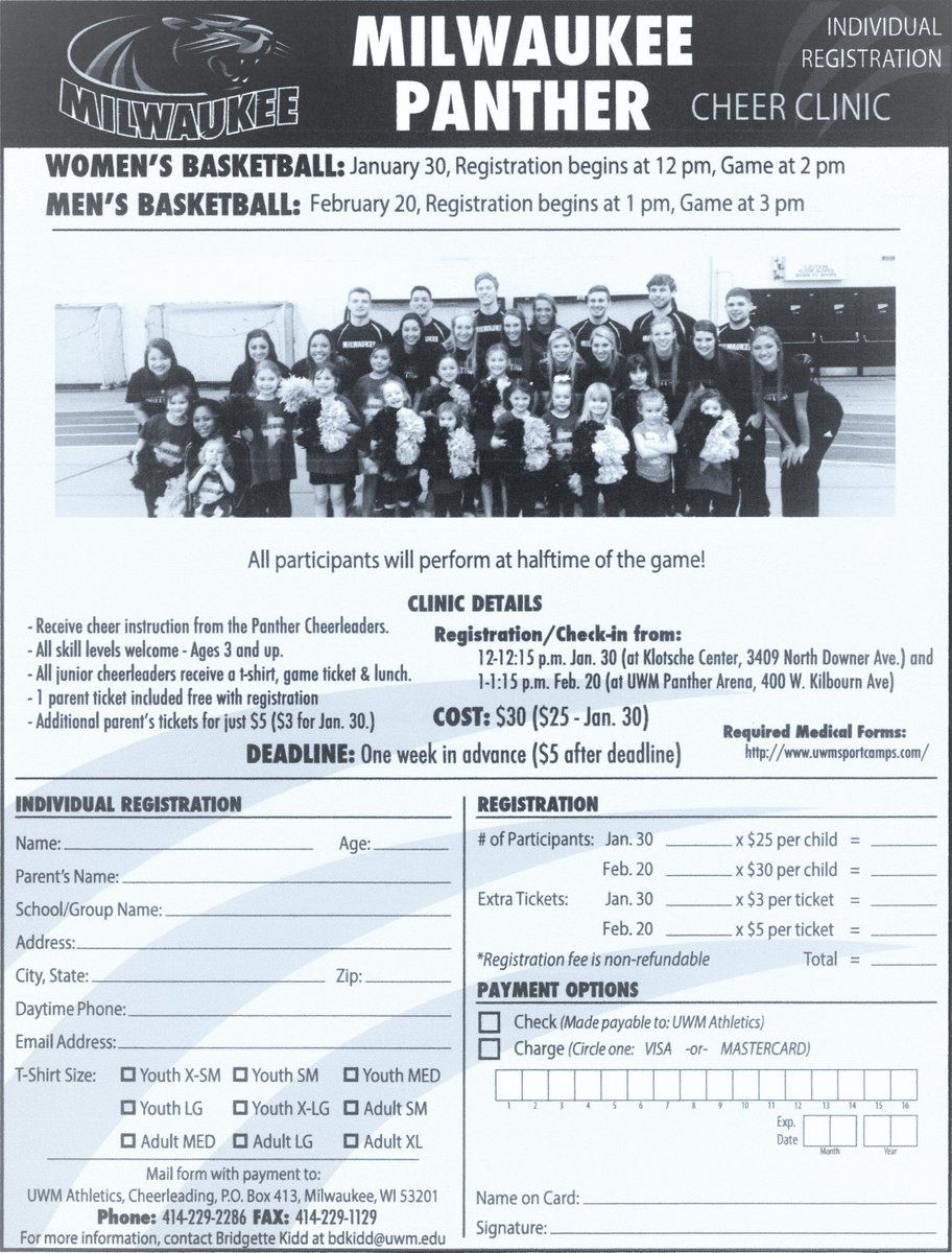 MKE_CheerCoach's tweet photo. @MKECheer LAST 2 wks=reg season @MKE_MBB &amp; @MKE_WBB, Kiddie Clinic 2/20 &amp; Alumni Night/Comb. Routine w/@MKE_PDT 2/26 https://t.co/VYEPhC9QWw