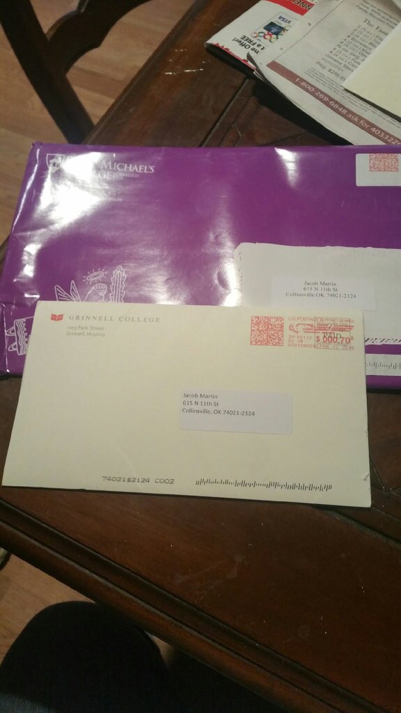 Jacobmartin1113's tweet photo. College mail 😊✉️ https://t.co/bCo0kSxxQ8