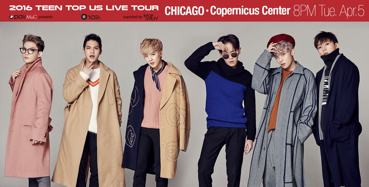 hallyuconchi's tweet photo. Teen Top is officially coming to Chicago! More information here at the Facebook event page! https://t.co/RG3lVP7iAV https://t.co/wERjz33MaO
