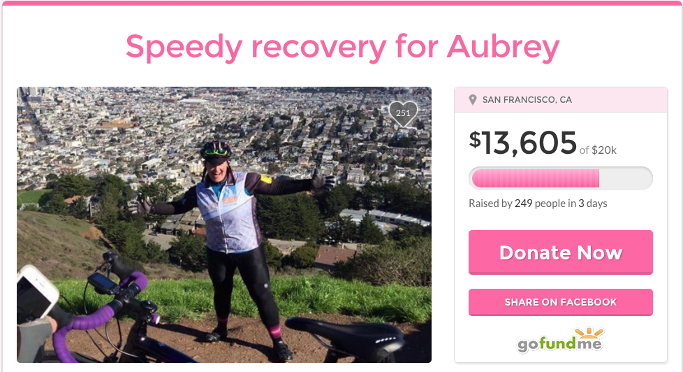 jandwiches's tweet photo. Aubrey, a lovable &amp; inspirational developer, was in a bad biking accident #codeforaubrey or https://t.co/QKzU2jBCVA💓 https://t.co/51HUkvsQia