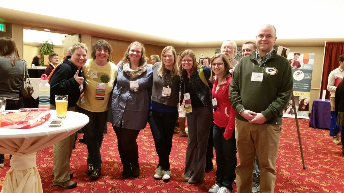 Gr9Counselor's tweet photo. We found Jen and Lisa! #uwwrules #wscachat https://t.co/hQq5T4WSIM