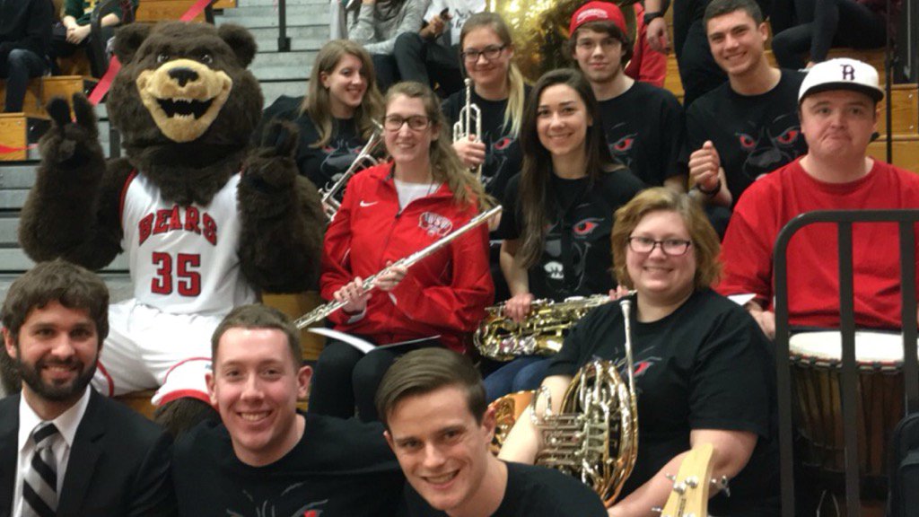 bsubears's tweet photo. Bristaco hanging with @bsu_pepband 
@BSU_MBB Game!! #TheCaveBSU https://t.co/9xJJRruh4B