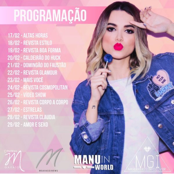 MGavassiNews's tweet photo. Amanhã o #DivulgueManu é pedindo a Manu como capa/matéria na revista Estilo! https://t.co/j1Tn49JIon