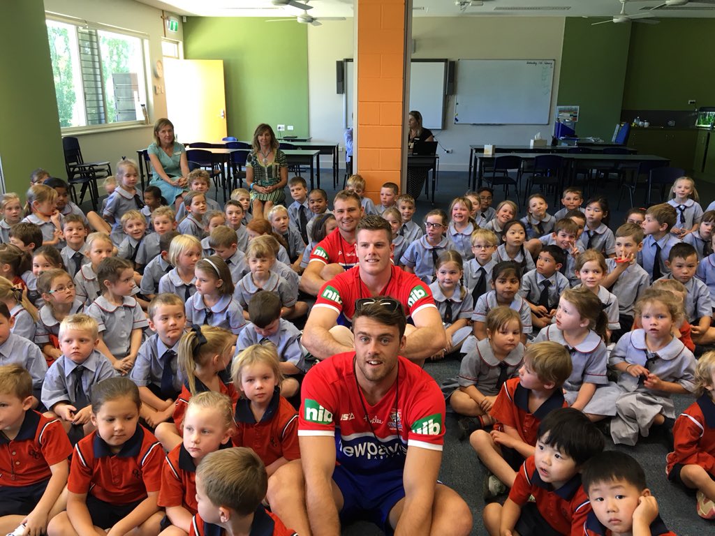Will Pearsall, <a href="/lachfitz/">Lachlan Fitzgibbon</a> and <a href="/RobbieRochow/">Robbie Rochow</a> had fun at Orange Anglican Grammar School today #StayTrue