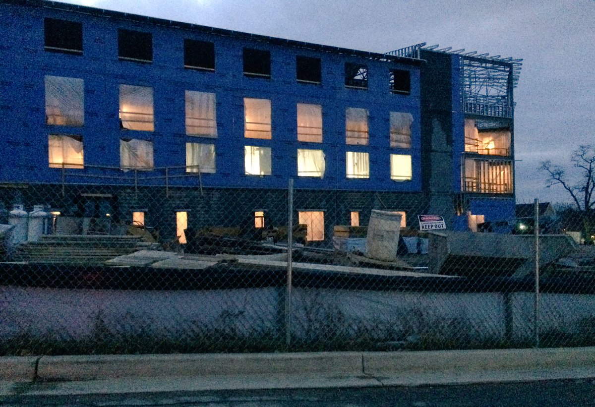 bcoker's tweet photo. Exciting to see electricity &amp; lighting tonight inside our new #FirstYearStudentVillage @gouchercollege! #community https://t.co/Rc6HqVQfqE