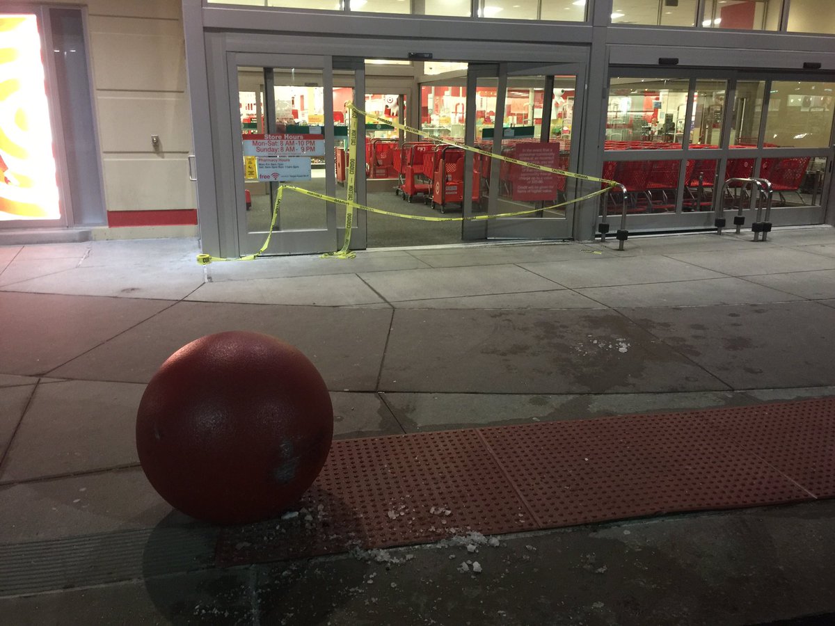 wlambertNHR's tweet image. A driver crashed into the doors at the Target on East Main Street this evening, according to a store employee.