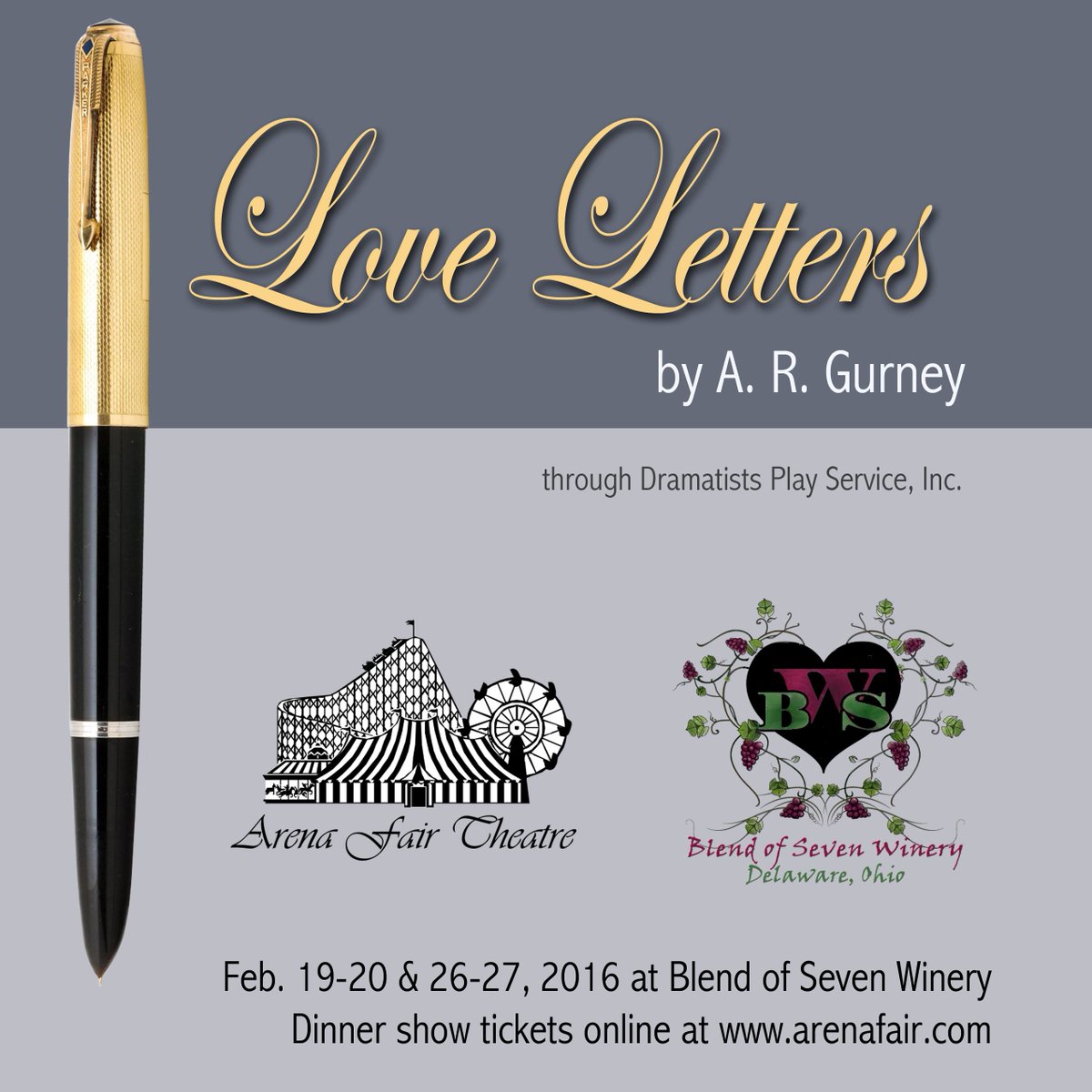 Come enjoy our "Love Letters" dinner show, Friday evening, this weekend and next weekend. arenafair.eventbrite.com