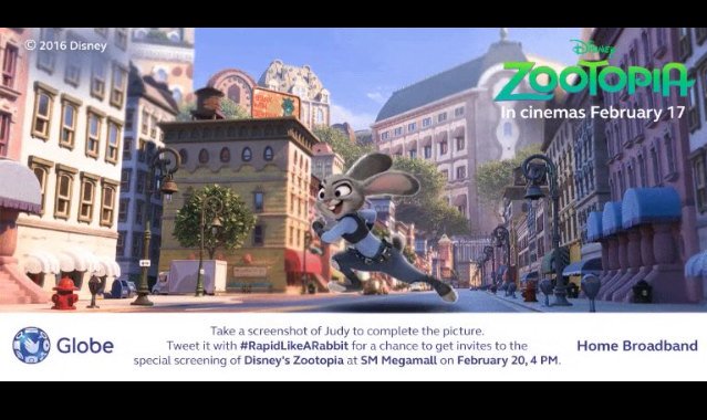 20Lvr's tweet photo. #ZootopiaPH @enjoyGLOBE #RapidLikeARabbit https://t.co/KrptExUPol