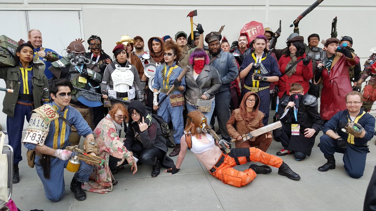 theironpup's tweet photo. Gang's all here @ALA16

#wasteland #cosplay #wez #roadwarrior #fallout #ALA #ALA16 #FuryRoad https://t.co/JgaIdWh6Hg