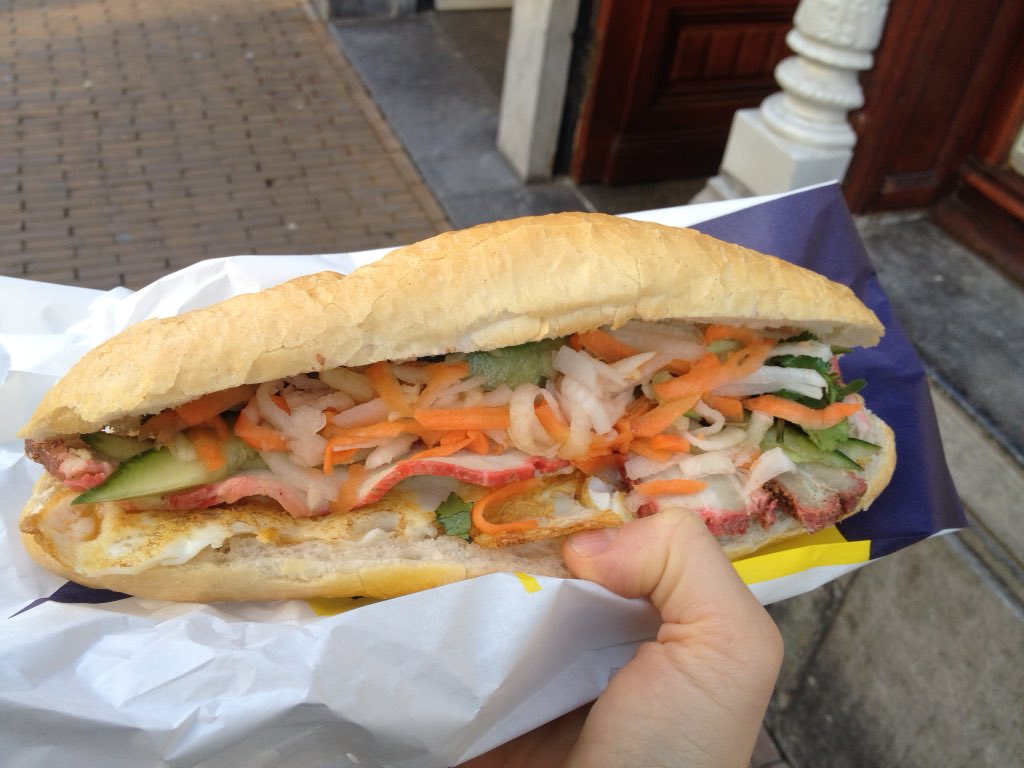 PhenomenalGlobe's tweet photo. Oh #Kimmade in Utrecht, I am so glad I found you. Bánh mì, I have missed you so much! #VietnameseFoodIsTheBest https://t.co/IbrM4D3Ztg
