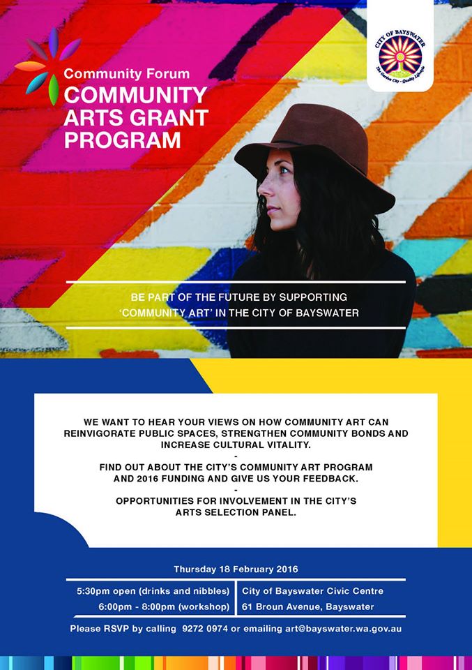 The #Community Arts Grant Program workshop is on tonight at the Civic Centre. See u there! goo.gl/gGNnhb