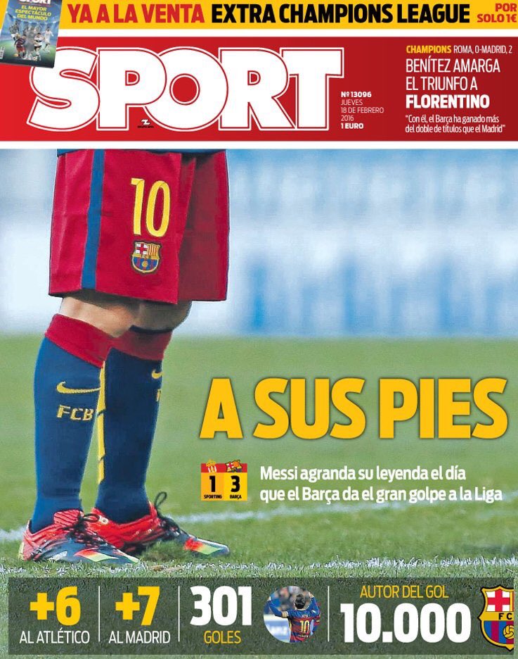 sport's tweet photo. Tras la victoria del Barça en Gijón, aquí tenéis la portada de este jueves. #fcblive https://t.co/aKvSPpoQfm