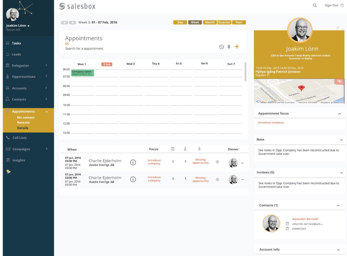AndreasLalangas's tweet photo. The coming update of #salesbox interface. It's a easy as pie to see the team's scheduled meetings. #crm #sales https://t.co/JLQyGlSUla
